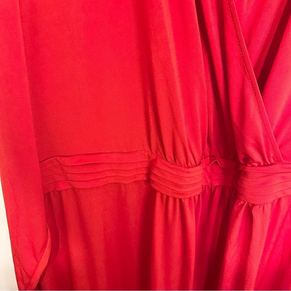 NWOT Torrid Red Shirred Front Bodycon V-Neck Dress 4X Women Holiday Christmas